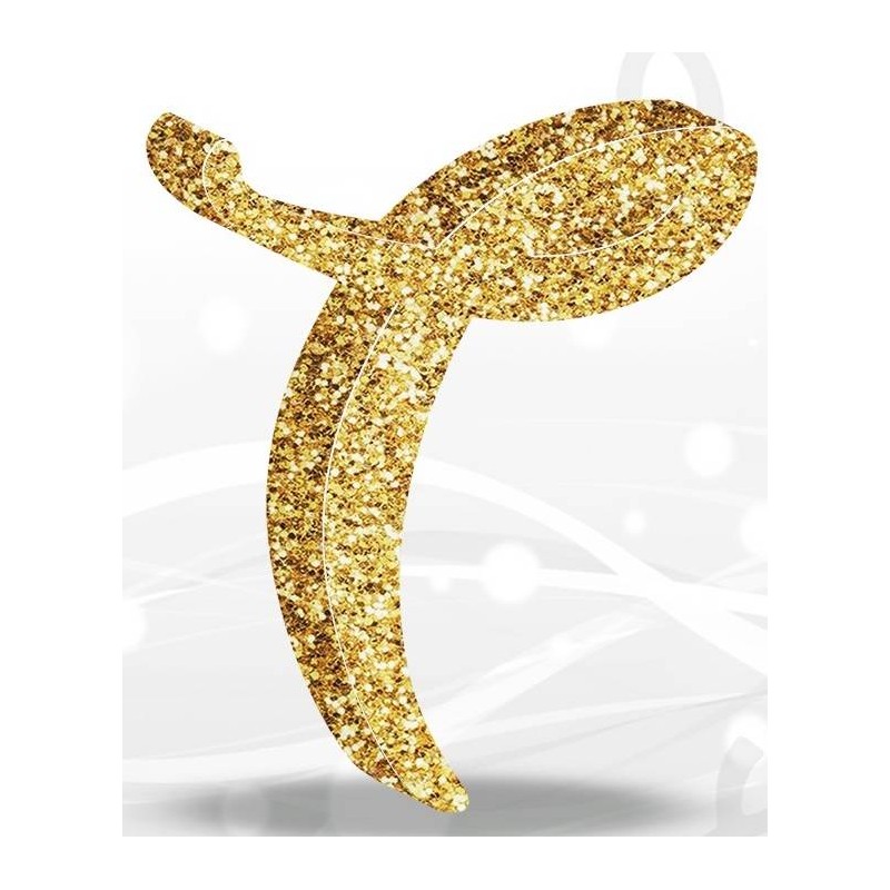 LETTERA POLISTIROLO FANTASY GLITTER ORO 7cm T