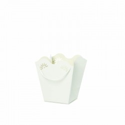 SHOPPER CARTA DAISY KRAFT 18x19+11x12cm WHITE BIANCO