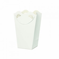 SHOPPER CARTA DAISY KRAFT 24x35+15x15cm WHITE BIANCO