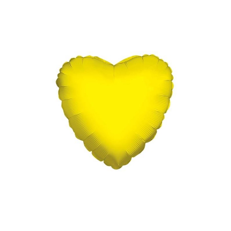 PALLONE MYLAR CUORE GIALLO 18 43cm 1pz RC