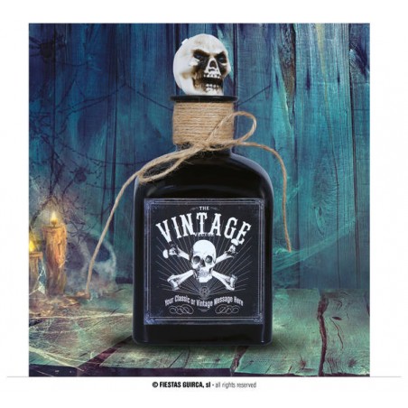 BOTTIGLIA VELENO CON TESCHIO IN VETRO 20cm