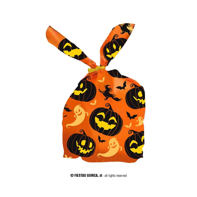 BORSA PER CARAMELLE ARANCIO CON ZUCCHE