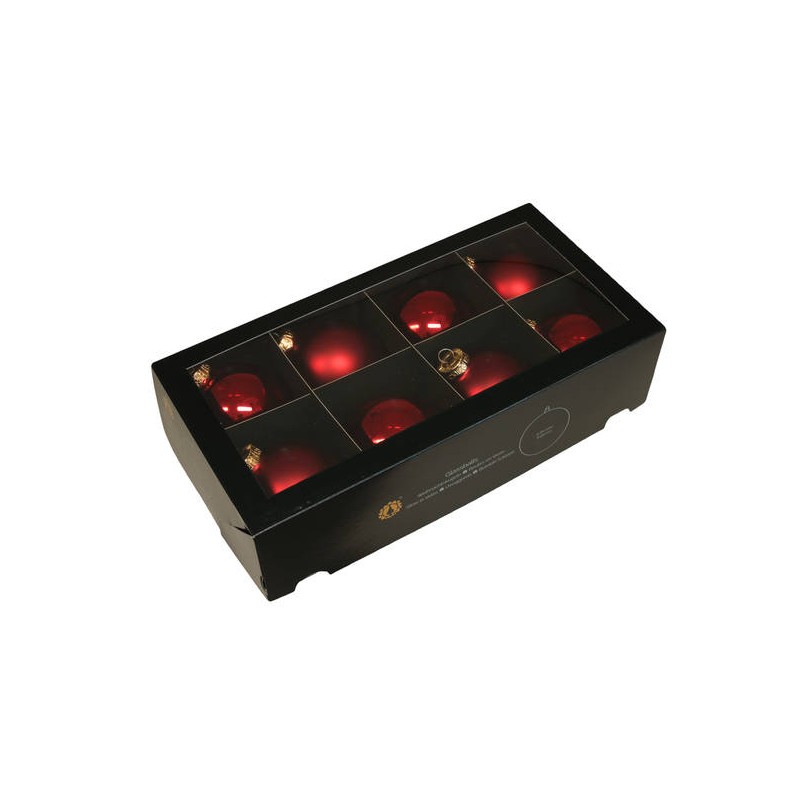 PALLINE VETRO ø80mm RED COMBI 8pz