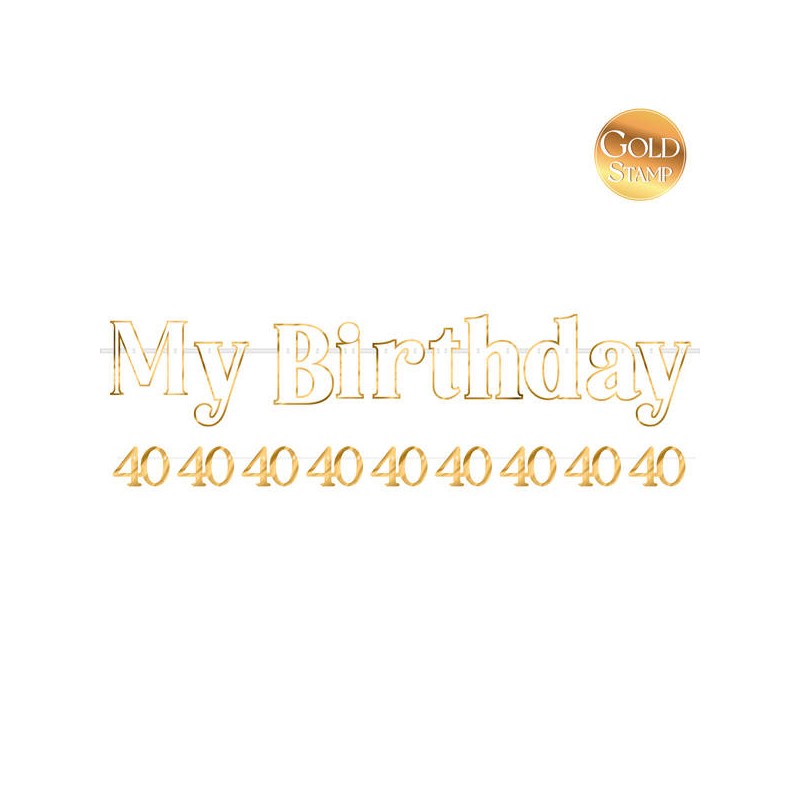 FESTONE HAPPY BIRTHDAY 40 BIANCO/ORO 110cm 90cm