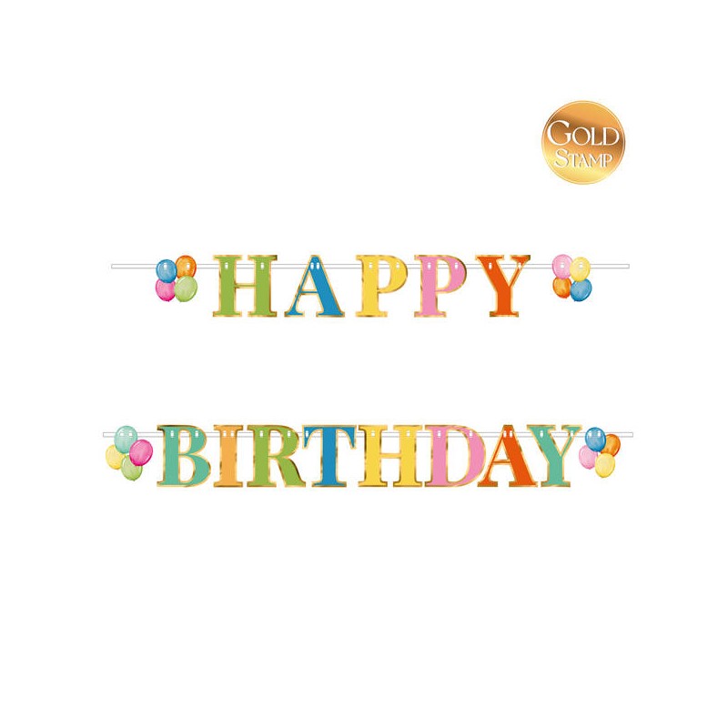 FESTONE SET HAPPY BIRTHDAY MULTICOLOR 100cm 130cm
