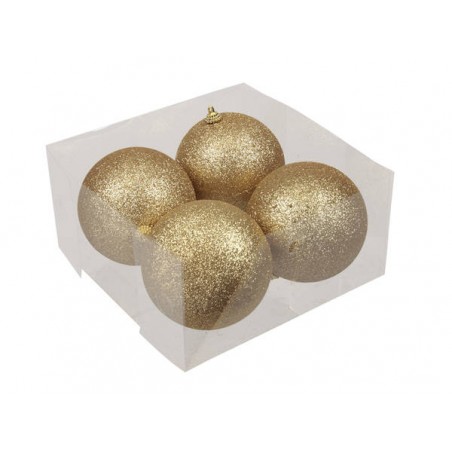 SFERE SPARKLING DARK GOLD Ø10cm 4pz