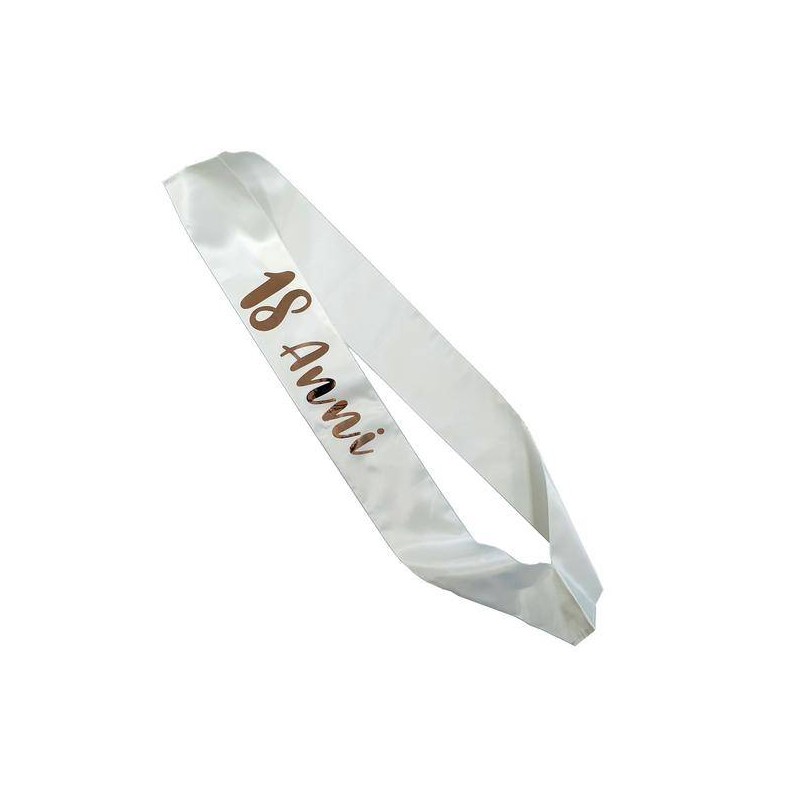 FASCIA BIANCA SCRITTA ROSE GOLD 18anni