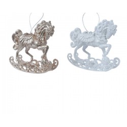 CAVALLO POLY GLITTER DA APPENDERE 2ass. 9cm