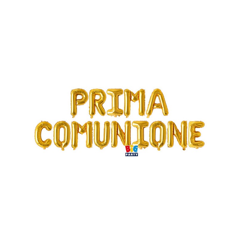 PALLONE MYLAR SCRITTA PRIMA COMUNIONE 470x40cm