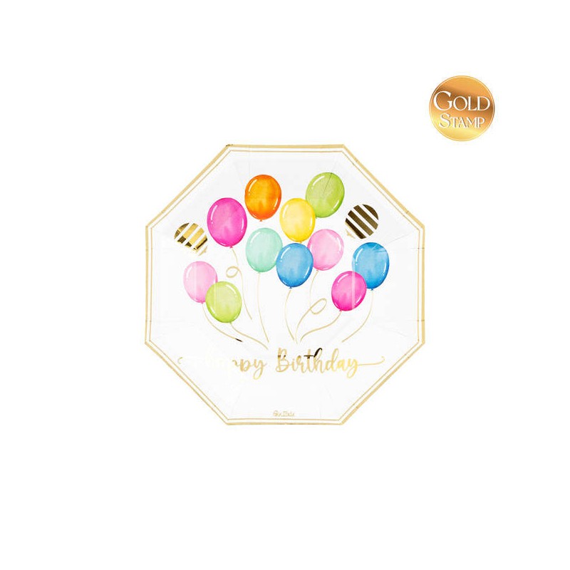 PIATTI DESSERT BIRTHDAY BALLOONS 20cm 8pz