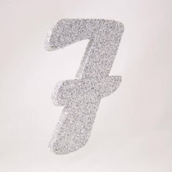 NUMERO POLISTIROLO GLITTER mm120x90 7 ARGENTO