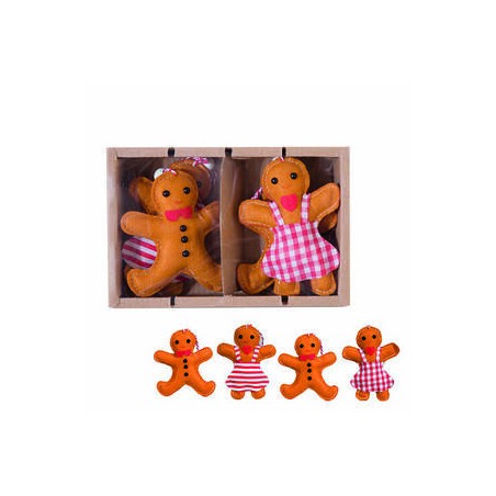 SOGGETTI DA APPENDERE PAN DI ZENZERO IN PANNETTO 17cm 4pz