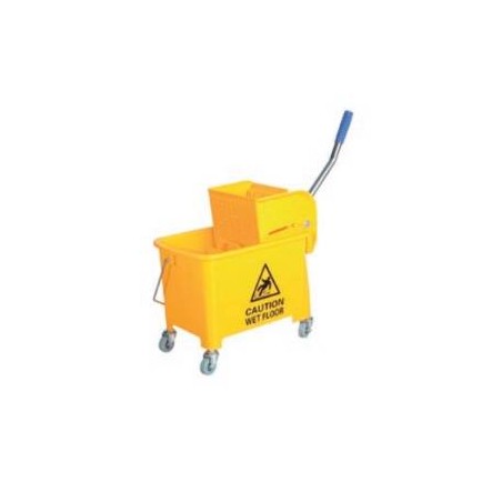 CARRELLO MINI BUCKET 20lt GIALLO C/STRIZZATORE KS01