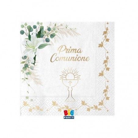 TOVAGLIOLI 25x25 PRIMA COMUNIONE LILY 20pz
