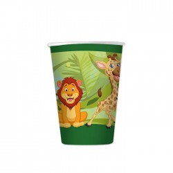 BICCHIERI CARTA 200ml ANIMALI JUNGLA 6pz