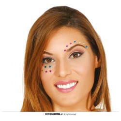GIOIELLI APPLICAZIONE VISO STELLINE MULTICOLOR