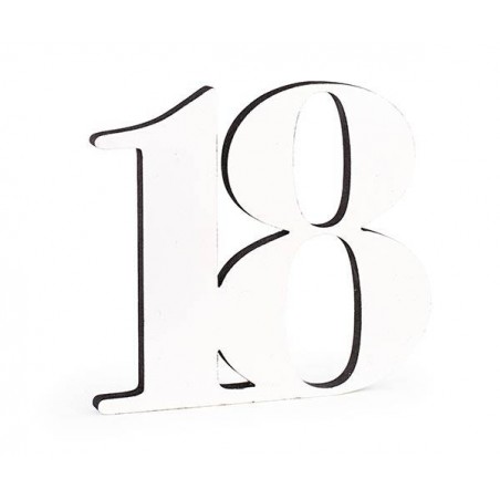 SAGOMA 18LEGNO BIANCO BORDO GLITTER NERO