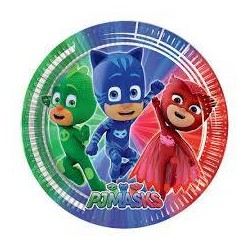 PIATTI CARTA DESSERT ø20cm SUPER PIGIAMINI PJ MASKS 8pz