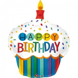 PALLONE MYLAR S/SHAPE TORTA HAPPY BIRTHDAY 73x91cm