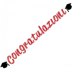 FESTONE CONGRATULAZIONI ROSSO METAL 2,5mt
