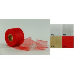 TULLE GLITTER NASTRO 6x50mt ARGENTO