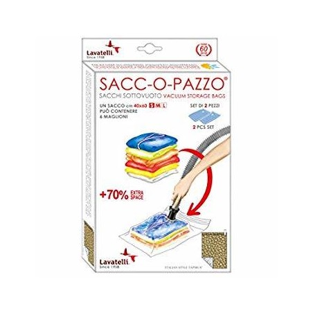 SACC-O-PAZZO MAGLIONI SOTTOVUOTO 40x60 SET 2pz