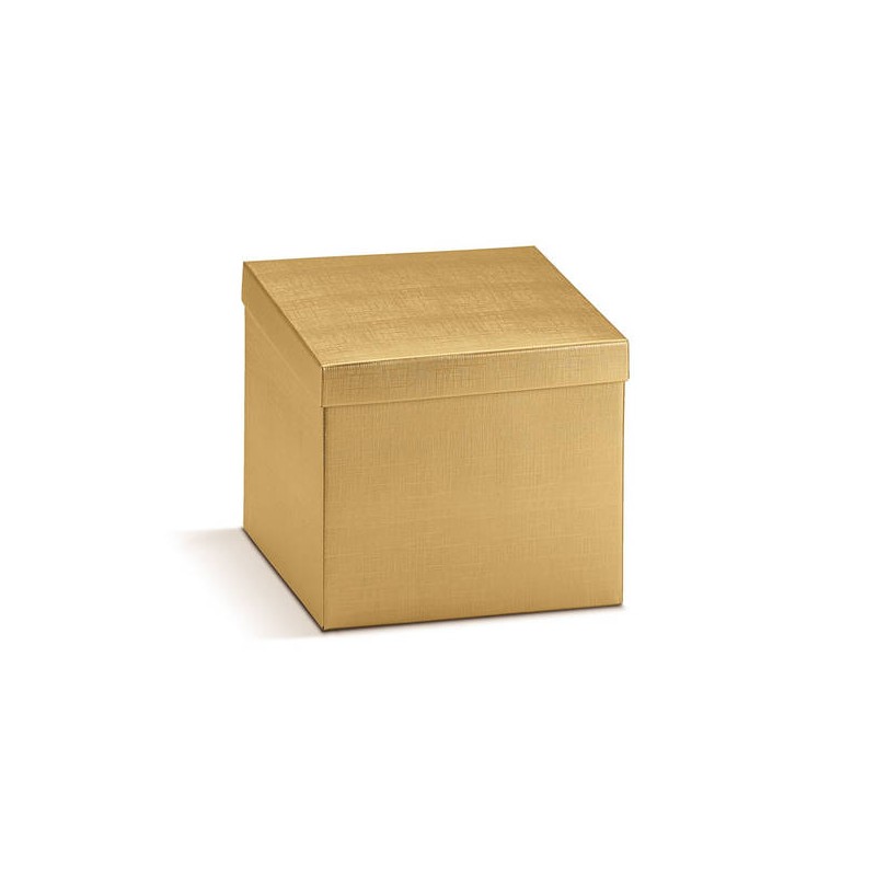 SCATOLA F/COP 30x30x12cm SETA ORO