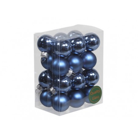 PALLINE VETRO ø25mm BLU MIX 24pz
