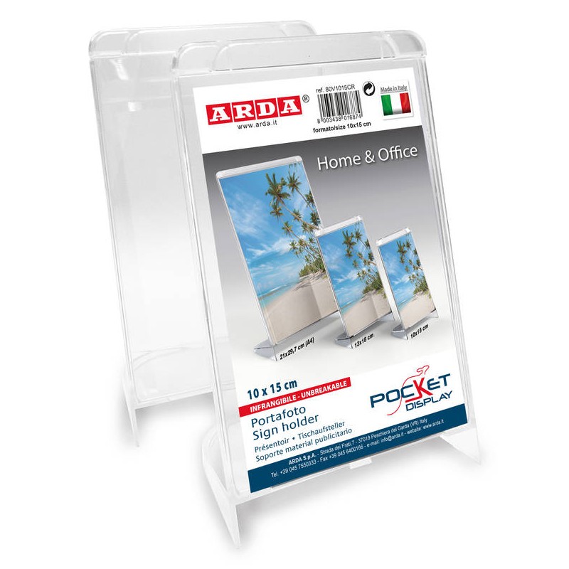 PORTAFOTO VERTICALE CRISTALLO FORMATO 10x15cm ARDA