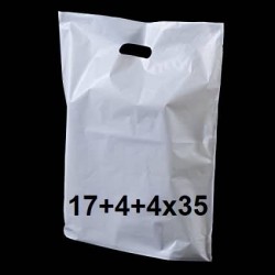 SHOPPER FAGIOLO PE/HD 60my 17+4+4x35cm BIANCO 5kg...