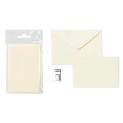 BIGLIETTO + BUSTA 7,5x11,2cm ISCHIA 10pz AVORIO