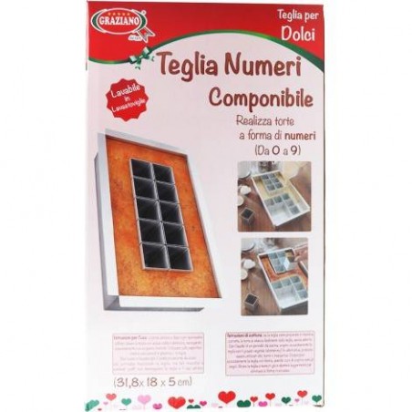 TEGLIA DA FORNO NUMERI COMPONIBILE 31,8x18x5cm