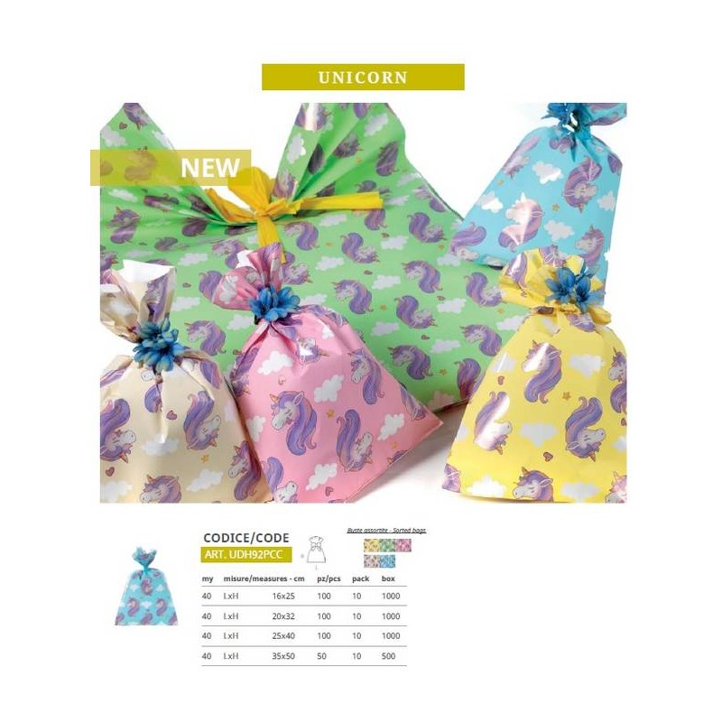 BUSTE REGALO P.P.L. 35x50 UNICORN ASS.TO 50PZ