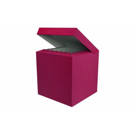 SCATOLA BAULETTO QUADRATELLA 33x33x33cm GOFFR. ROSSO PORTATA 10kg