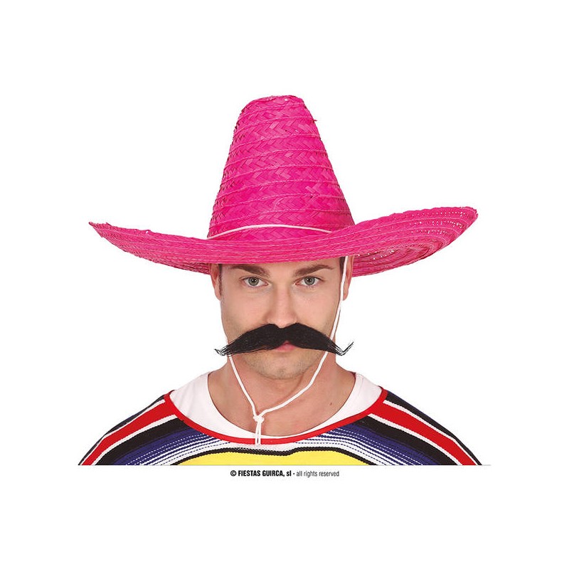 SOMBRERO MESSICANO PAGLIA ROSA ø50cm