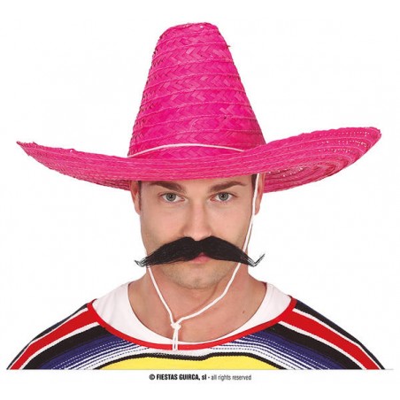 SOMBRERO MESSICANO PAGLIA ROSA ø50cm