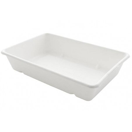VASCHETTA RETTANGOLARE 1200ml POLPA 23x15,6x4,5cm byò BIO COMPOSTABILE 40pz