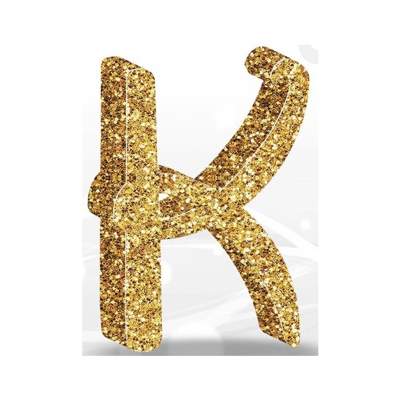 LETTERA POLISTIROLO FANTASY GLITTER ORO 7cm K