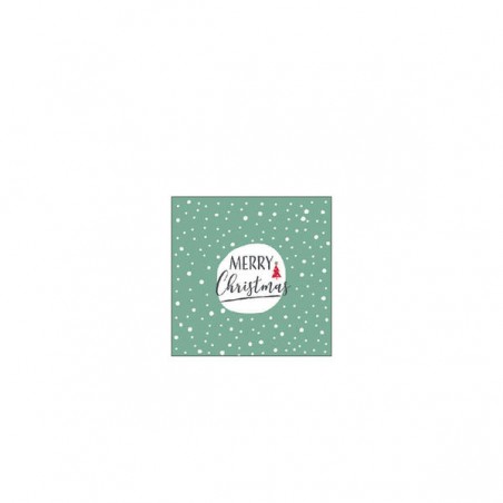 TOVAGLIOLI 25x25cm CHRISTMAS SNOWFLAKES GREEN 20pz