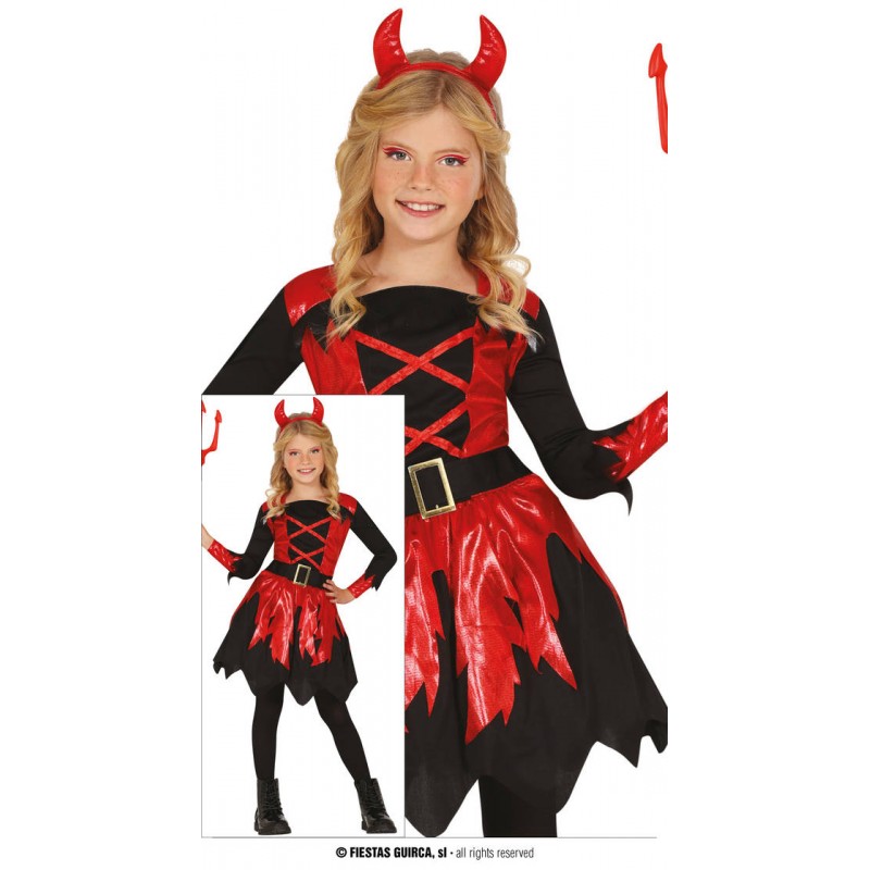 COSTUME BAMBINA DIAVOLO CON CERCHIETTO 7-9 anni