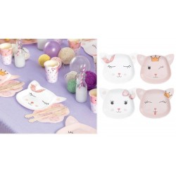 PIATTI SAGOMATI 23x18cm LADY KITTY ASS.TI 8pz