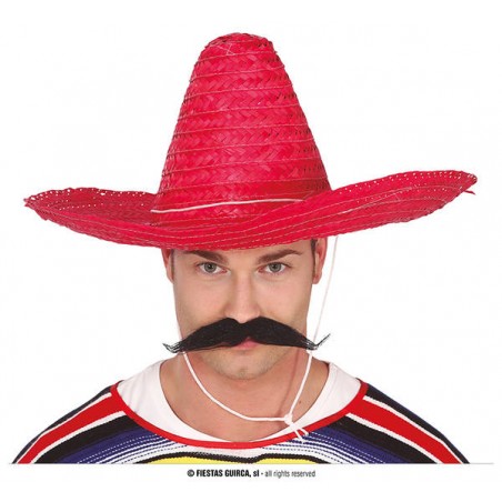 SOMBRERO MESSICANO PAGLIA ROSSO ø50cm