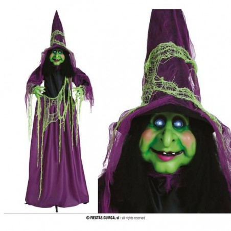 STREGA VERDE DA APPENDERE CON LUCE,SUONO E MOVIMENTO 190cm