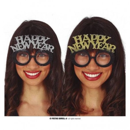 OCCHIALI HAPPY NEW YEAR ARGENTO E ORO 1pz ASS.TO