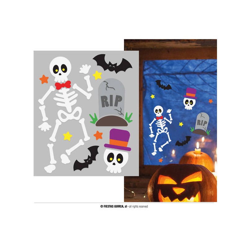 DECORAZIONE IN GEL 20x25cm SCHELETRO