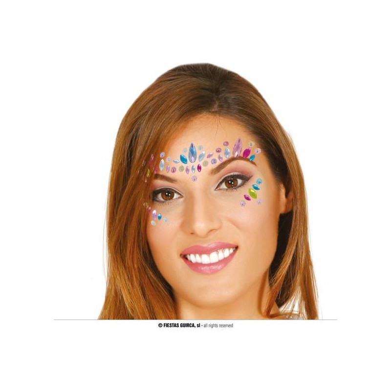 GIOIELLI ADESIVI PER IL VISO MULTICOLOR