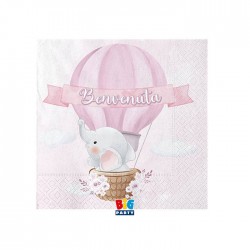 TOVAGLIOLI 25x25 MONGOLFIERA BENEVENUTA 20pz