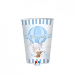 BICCHIERI 200cc MONGOLFIERA BENVENUTO 8pz