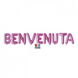 KIT SCRITTA MYLAR BENVENUTA FUCSIA 300x40cm