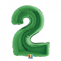 PALLONE NUMERO 2 MYLAR 102cm 40" VERDE
